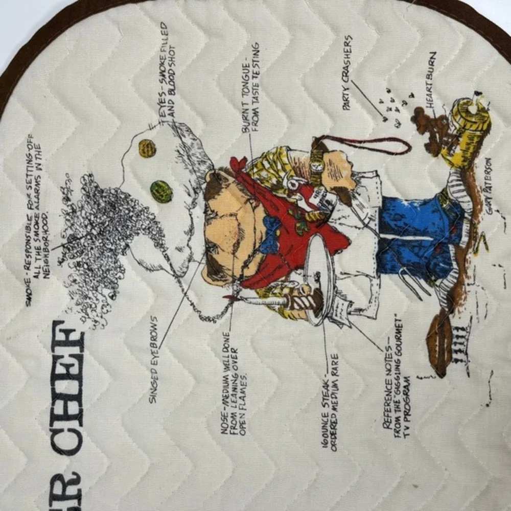 VTG Super Chef Kitchen 1980 Pot Holder Thought Factory Gary Patterson‎ Novelty